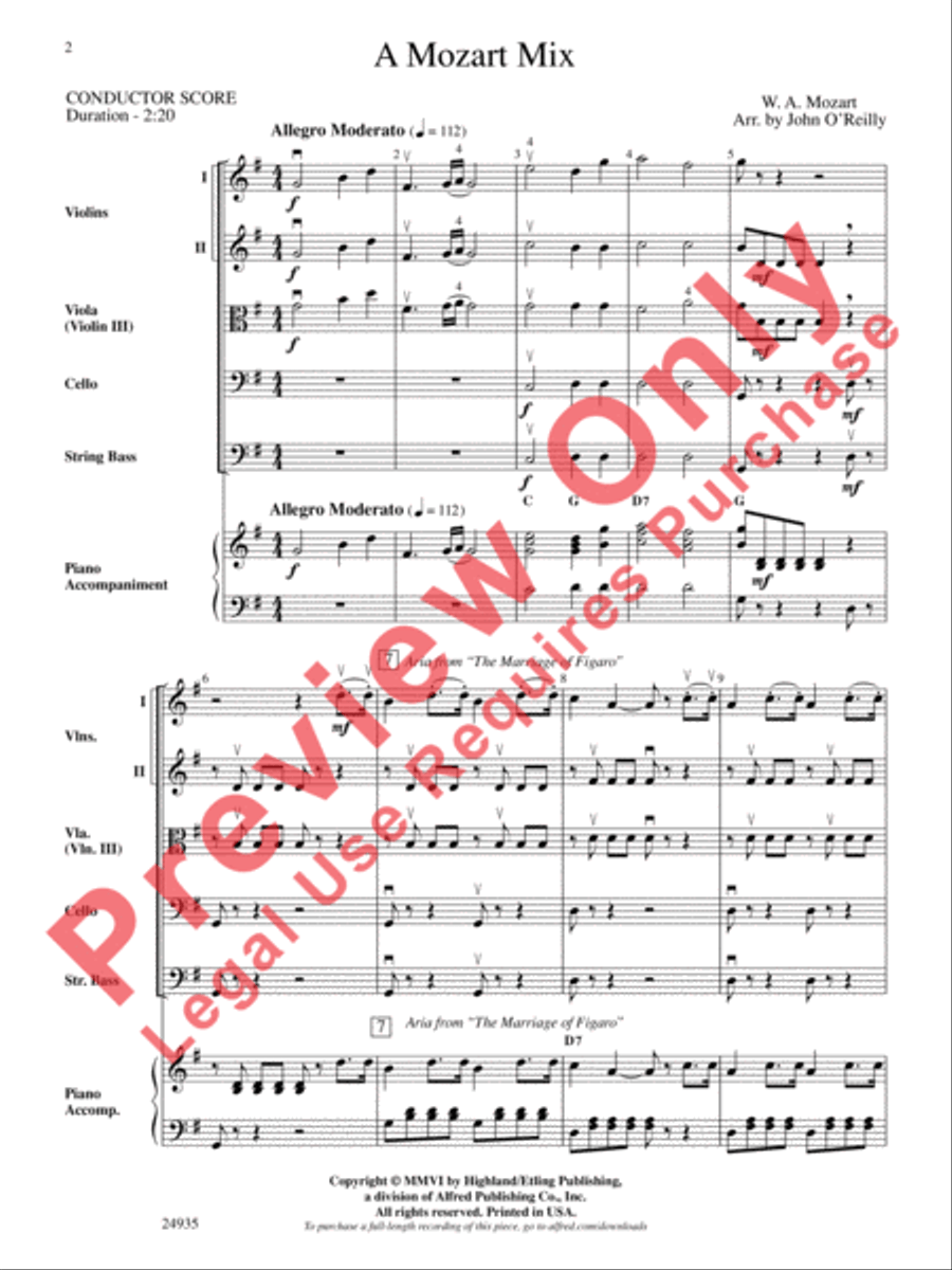 A Mozart Mix A Mozart Mix String Orchestra scores gallery preview page 3