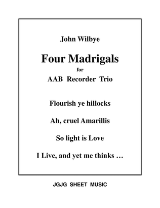 Four Wilbye Madrigals for AAB Recorder Trio