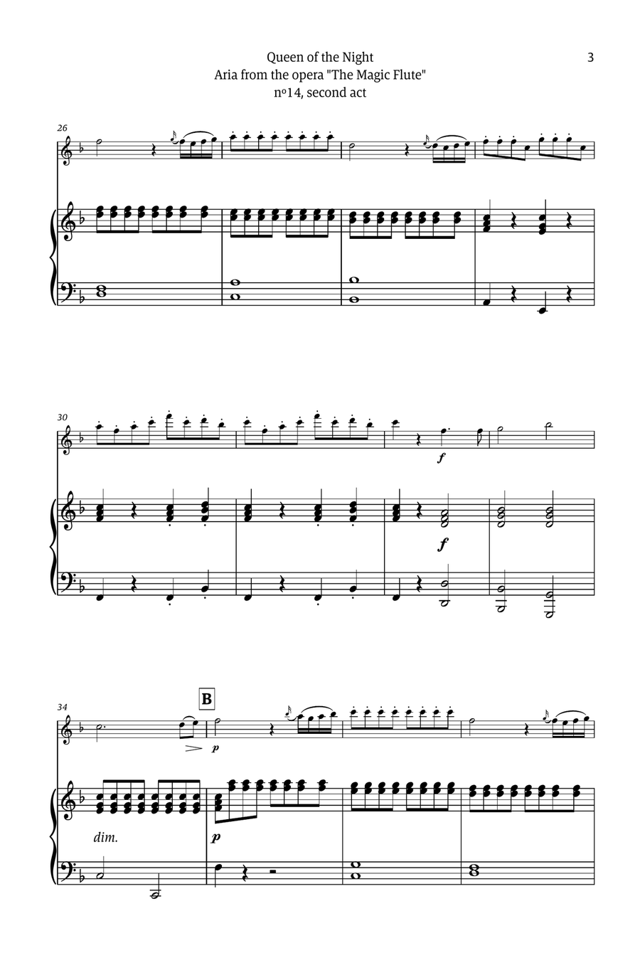 Queen of the Night - for solo piccolo (with piano) Chamber Music scores gallery preview page 3