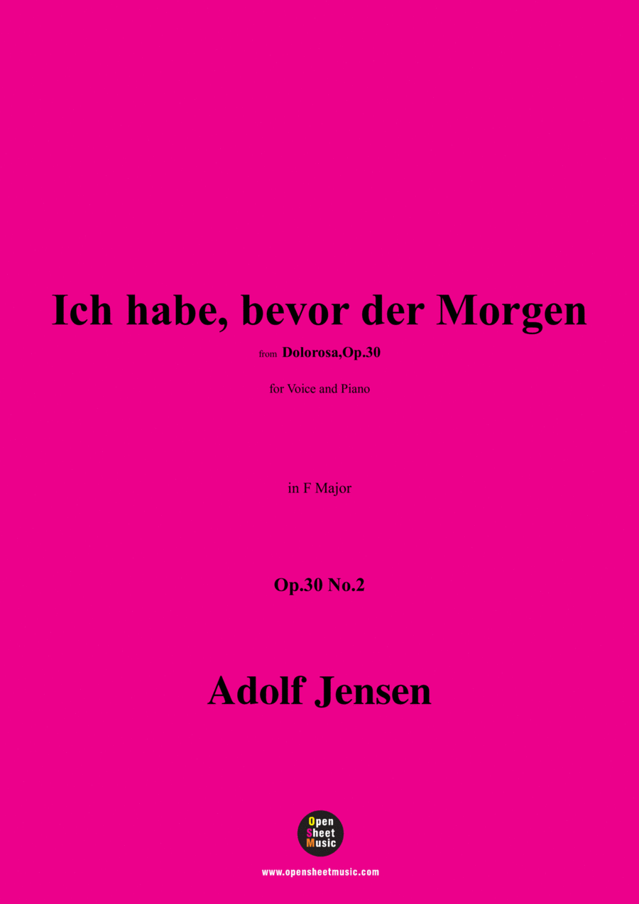 A. Jensen-Ich habe,bevor der Morgen,Op.30 No.2,in F Major Voice scores gallery preview page 1