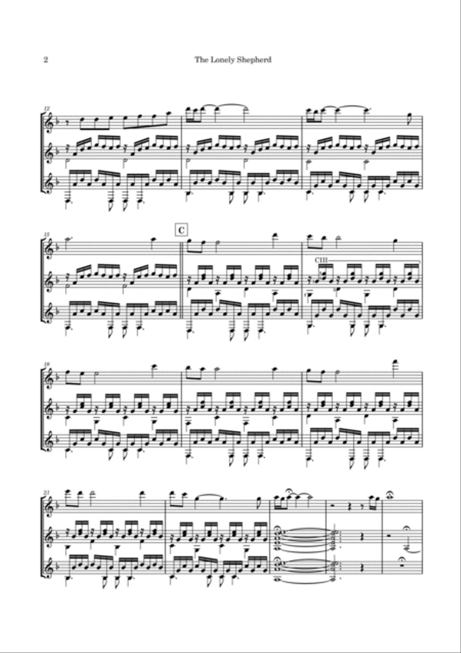 The Lonely Shepherd Guitar Ensemble scores gallery preview page 5
