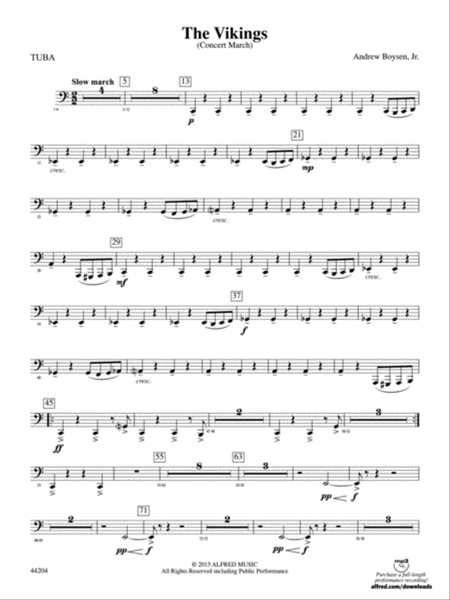 The Vikings: Tuba The Vikings: Tuba Concert Band scores gallery preview page 1