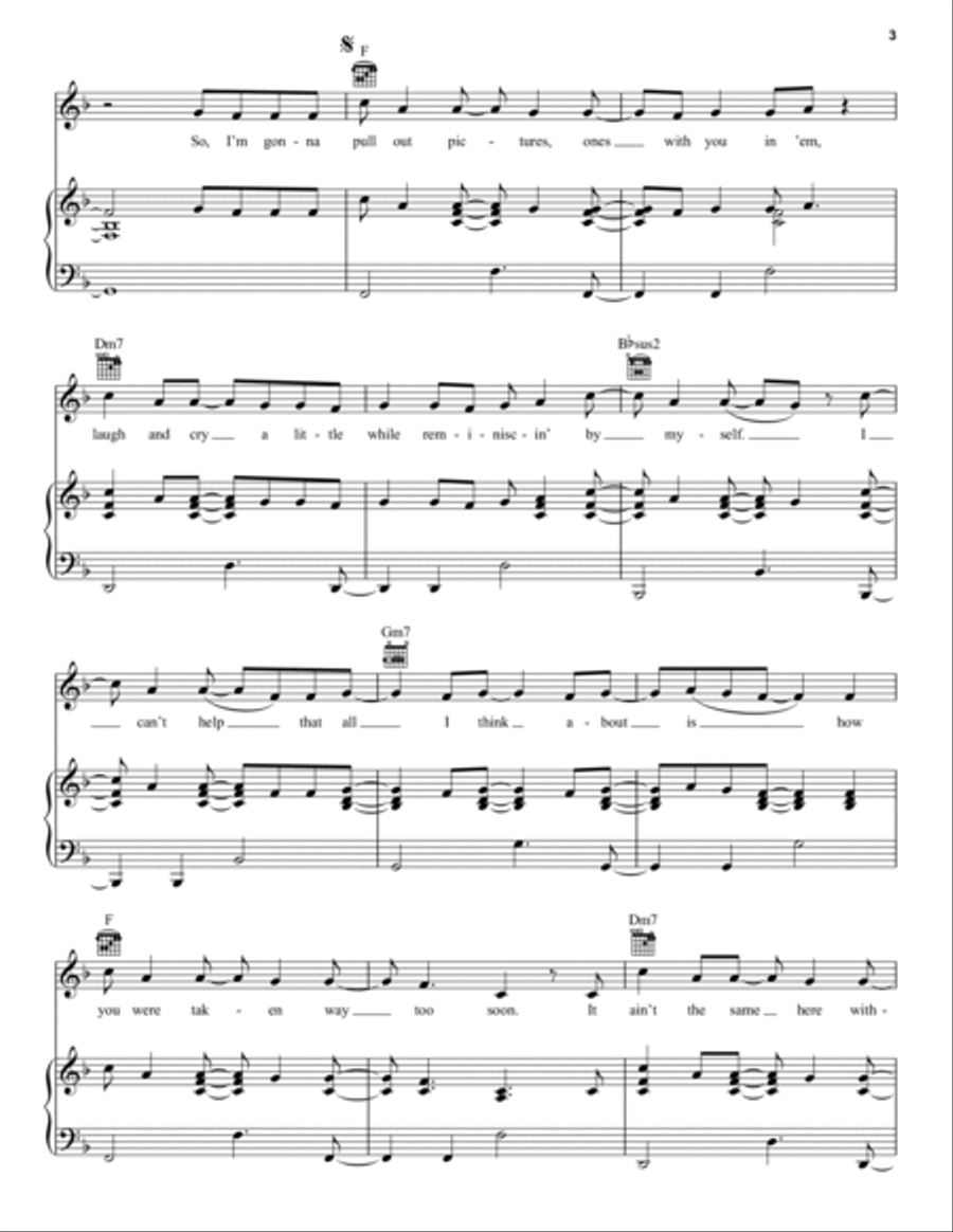 Drowning Drowning Piano, Vocal, Guitar scores gallery preview page 3