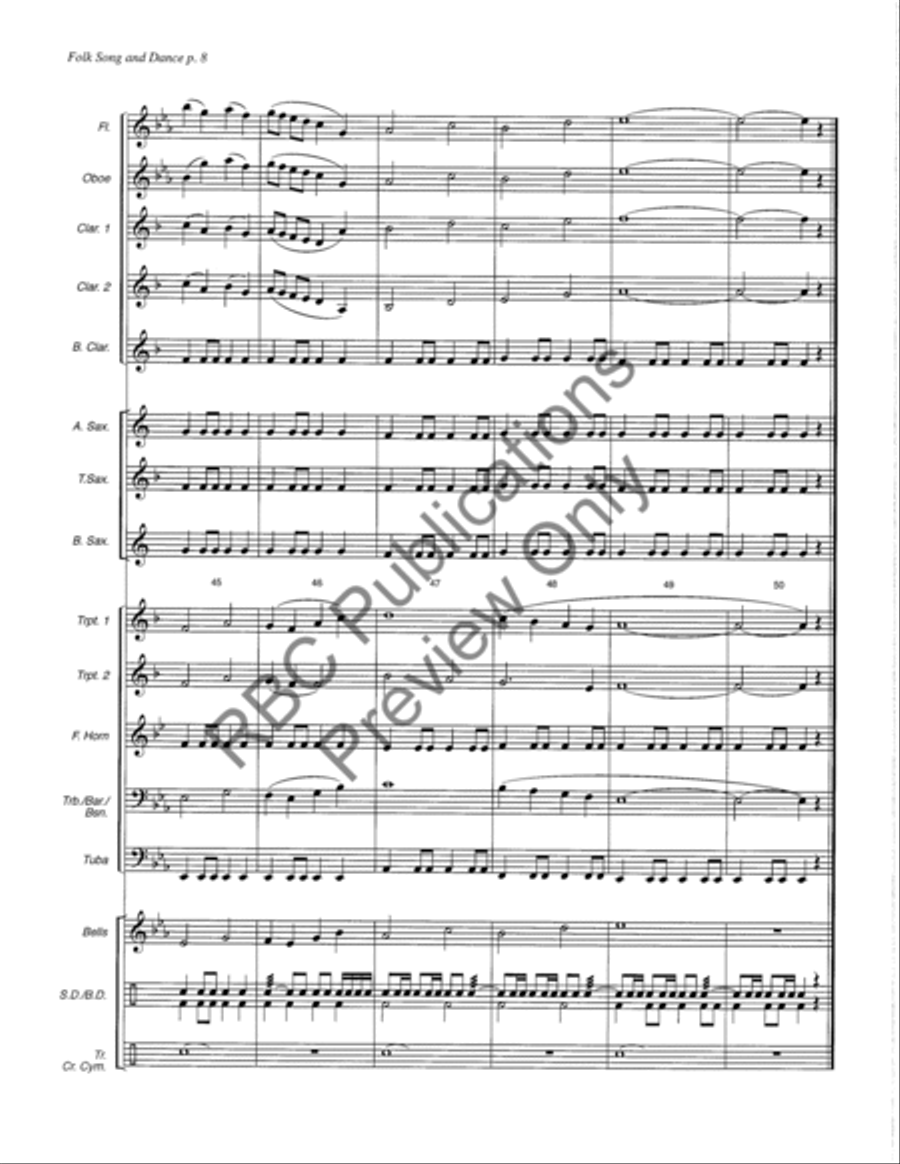 Folk Song And Dance (Score) Concert Band scores gallery preview page 11