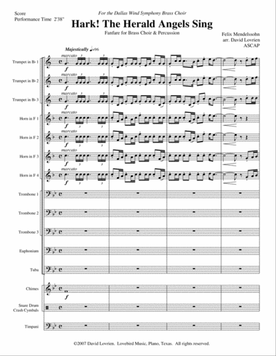 Hark! The Herald Angels Sing Brass Ensemble scores gallery preview page 2