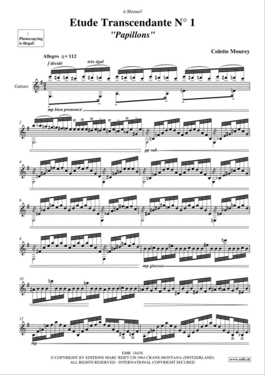 Etude Transcendante No. 1 Classical Guitar scores gallery preview page 3
