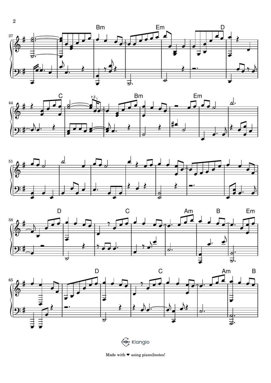 Broken Strings - Piano Music Score Piano Solo scores gallery preview page 2