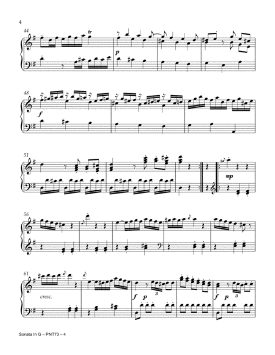 Sonata In G Major (K. 283) Piano Method scores gallery preview page 4