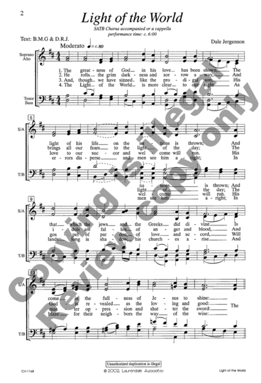 Light of The World Light of The World 4-Part scores gallery preview page 3