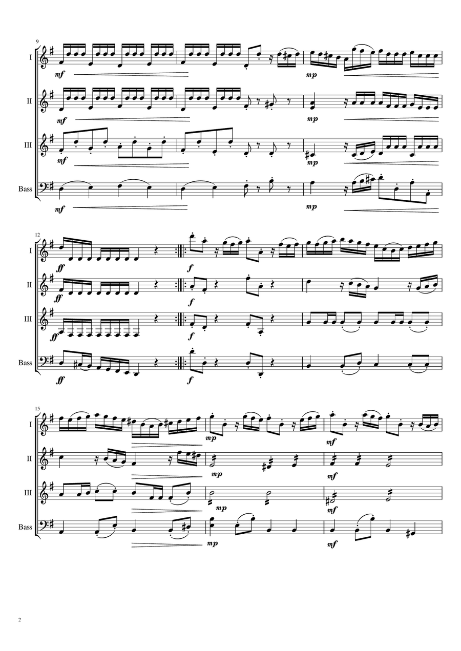 His Attack on the Windmills for Guitar Quartet (from Don Quixote Suite) Chamber Orchestra scores gallery preview page 2
