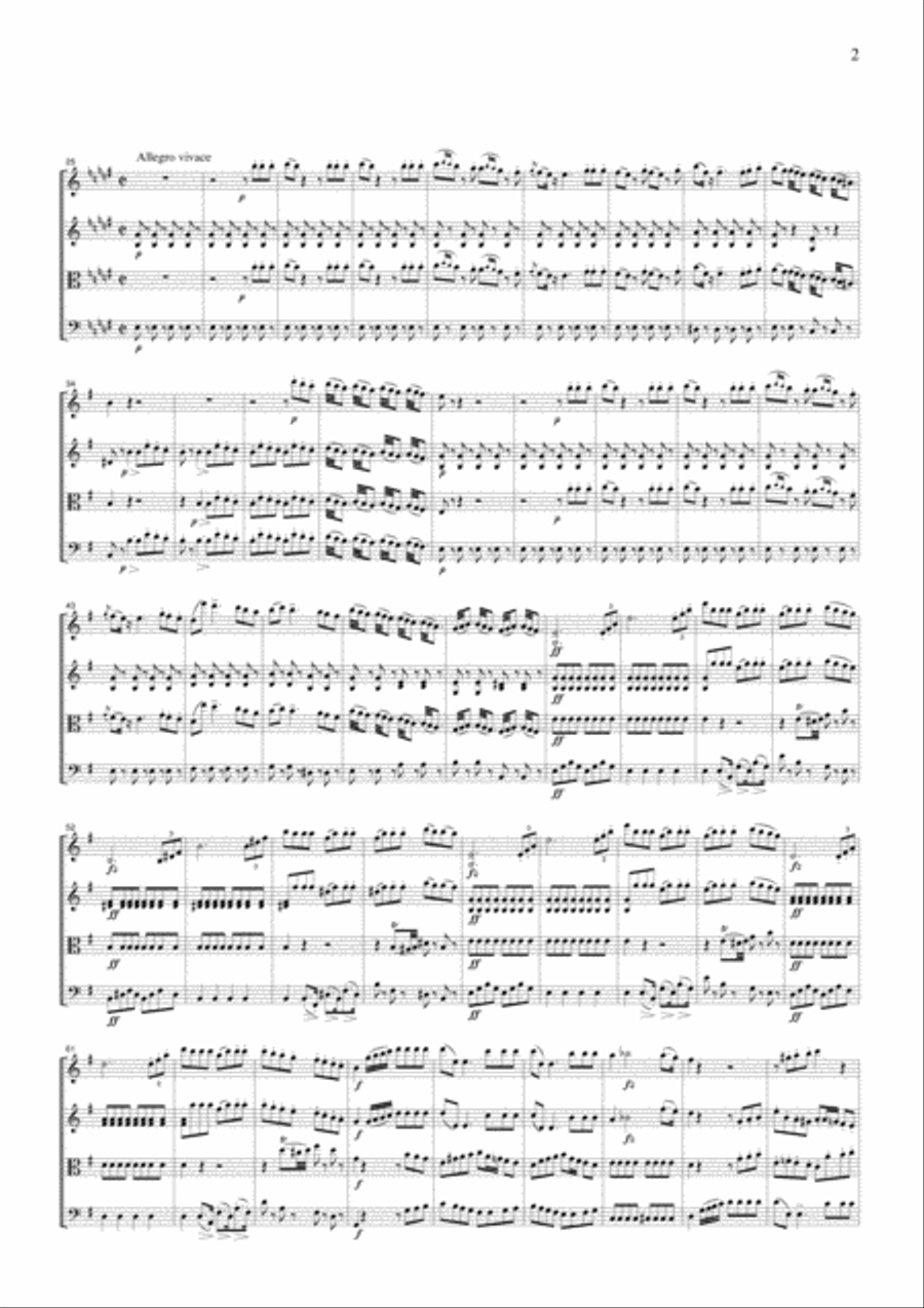 Rossini Overture to The Barber of Seville, for string quartet, CR101 String Quartet scores gallery preview page 2