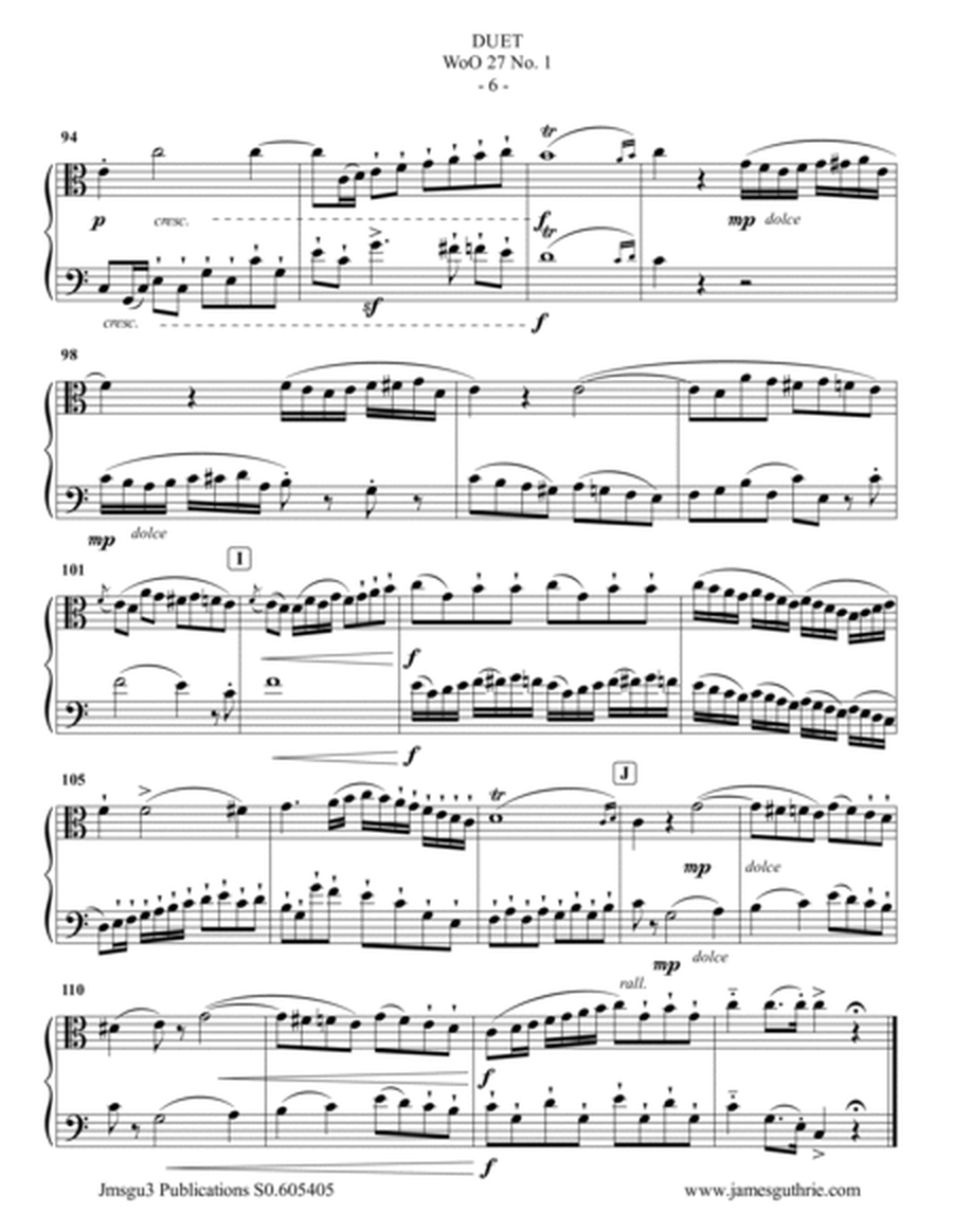Beethoven: Duet WoO 27 No. 1 for Viola & Cello image number null