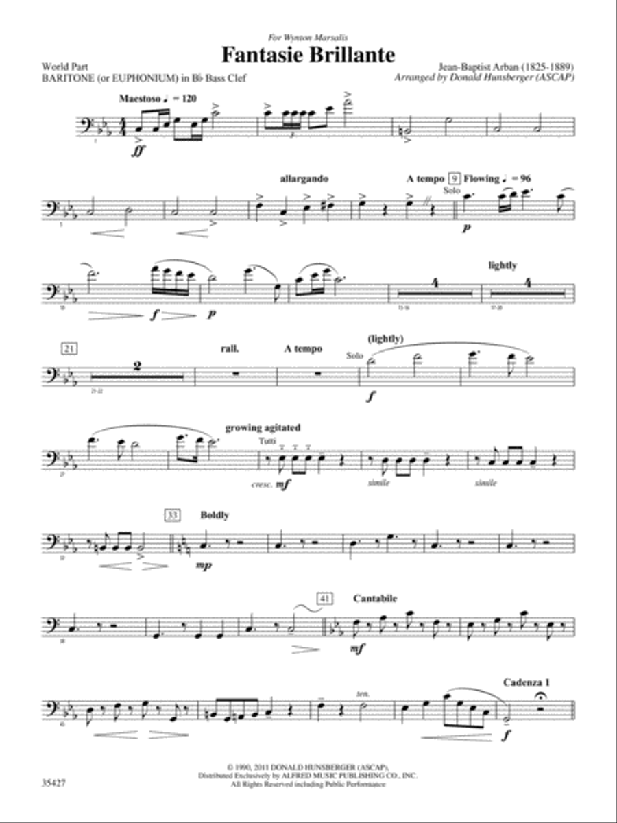 Fantasie Brillante: (World Part) B-flat Baritone B.C. Concert Band scores gallery preview page 1