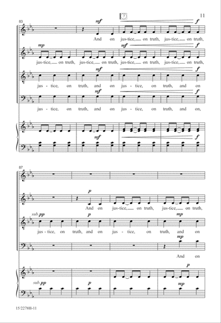On Justice, Truth, and Peace 4-Part scores gallery preview page 12