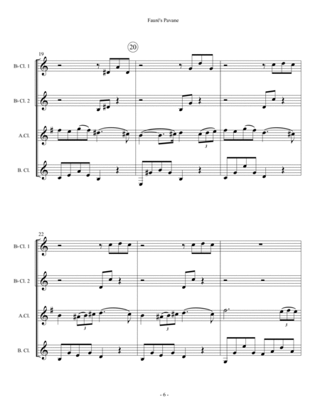Fauré's Pavane - Clarinet Quartet image number null