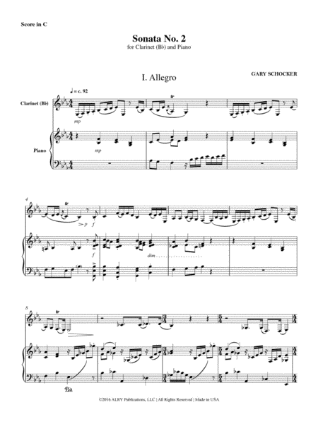 Sonata No. 2 for Clarinet and Piano