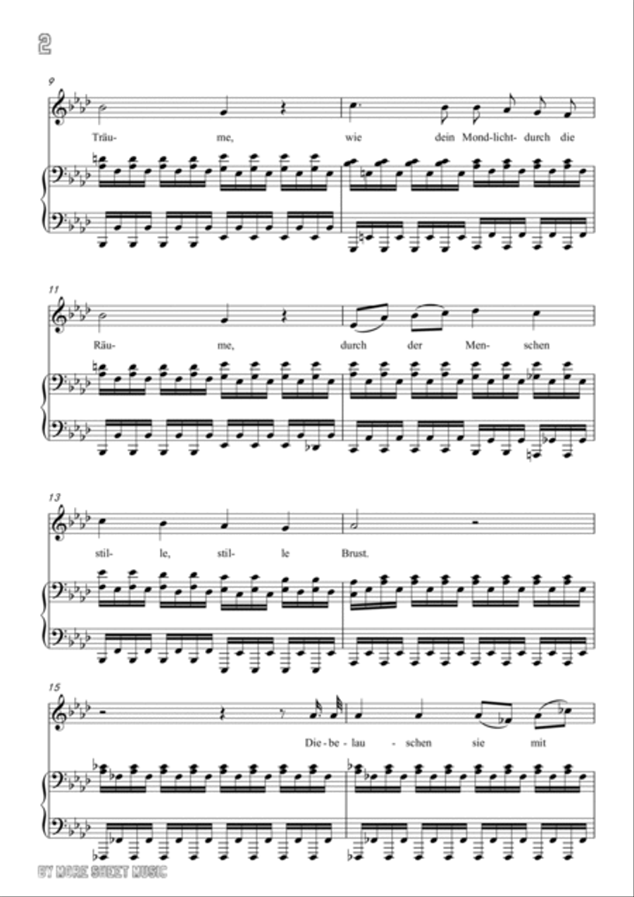 Schubert-Nacht und Träume in bA for Vocal and Piano Voice scores gallery preview page 3