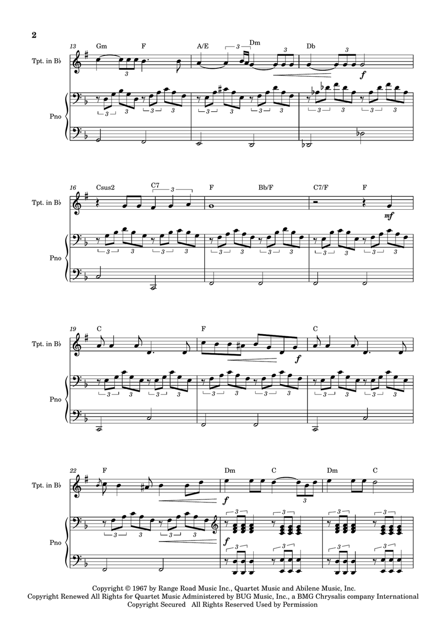 What A Wonderful World B-Flat Trumpet scores gallery preview page 3