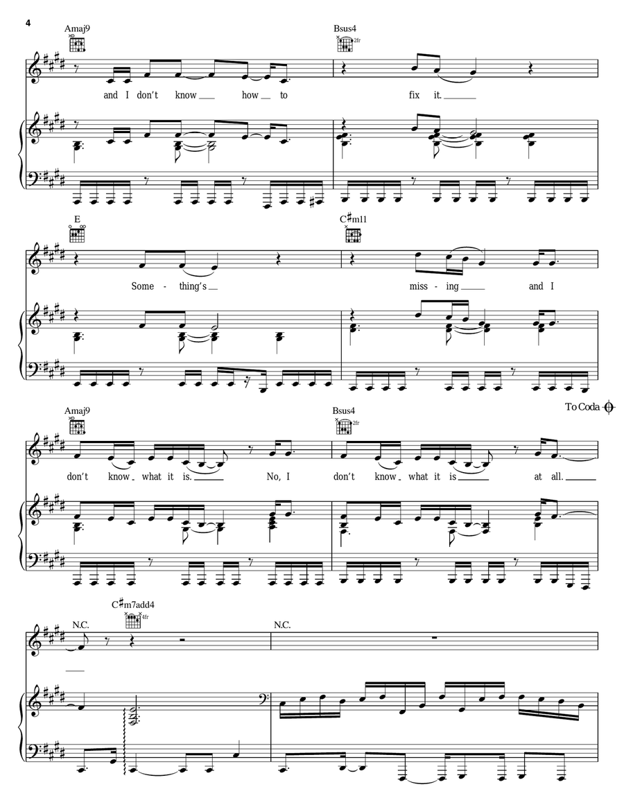Something's Missing Piano, Vocal, Guitar scores gallery preview page 4