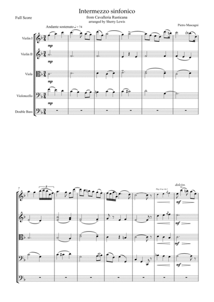 INTERMEZZO SINFONICO from 'Cavalleria Rusticana', Pietro Mascagni, String Orchestra, Intermediate L image number null