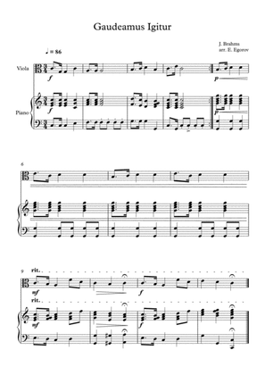 Gaudeamus Igitur, Johannes Brahms, For Viola & Piano