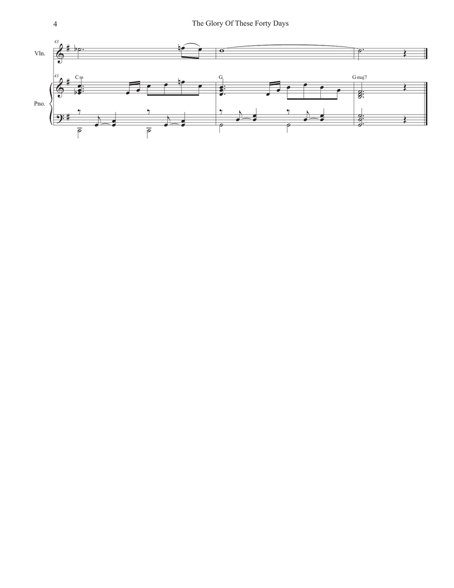 The Glory Of These Forty Days (Violin solo and Piano) The Glory Of These Forty Days (Violin solo and Piano) Violin Solo scores gallery preview page 4