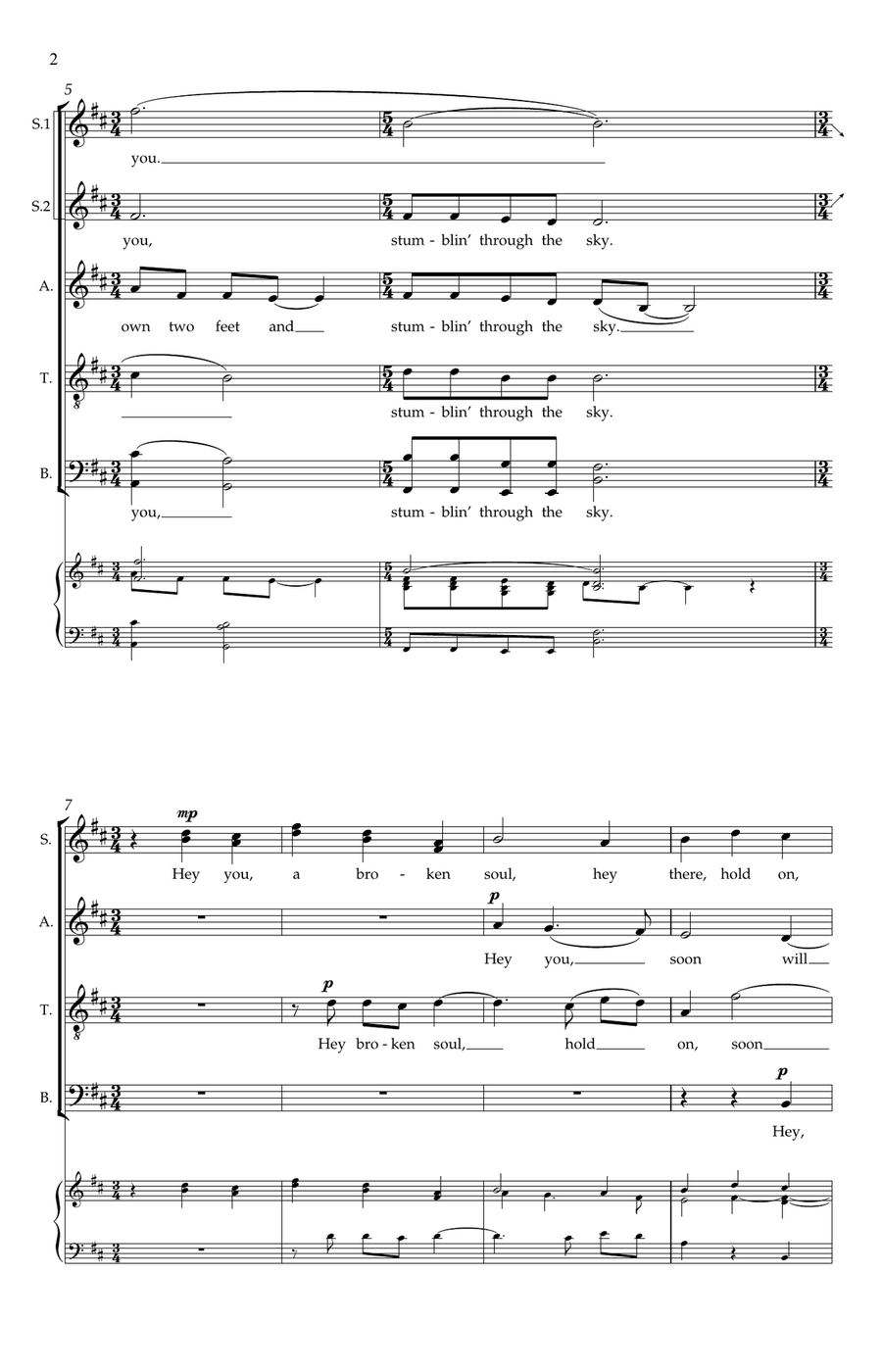 Sing To The Moon (arr. Laura Mvula) Divisi scores gallery preview page 2