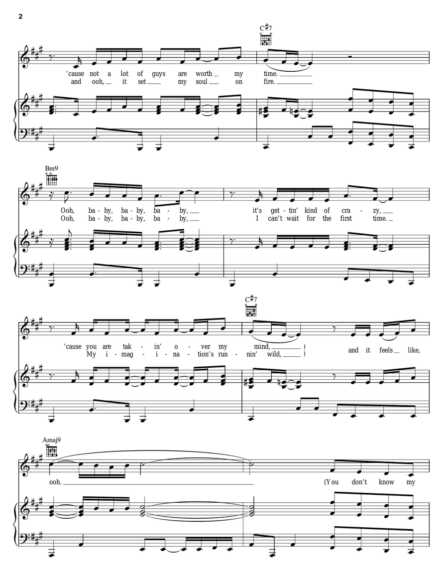 You Don't Know My Name Piano, Vocal, Guitar scores gallery preview page 2