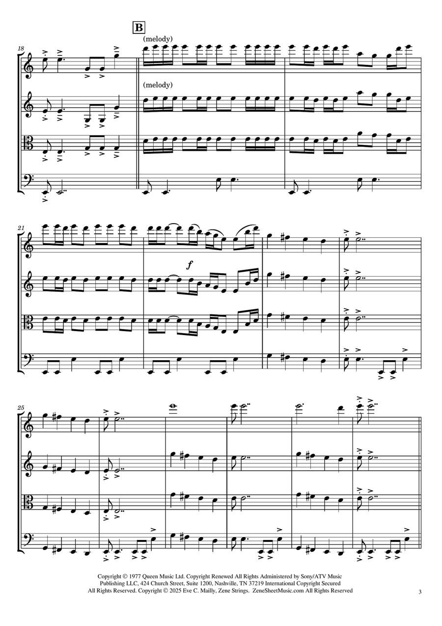 We Will Rock You String Quartet scores gallery preview page 3