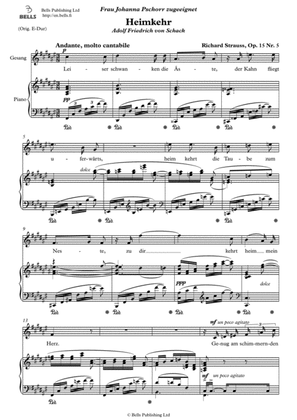 Heimkehr, Op. 15 No. 5 (F-sharp Major)