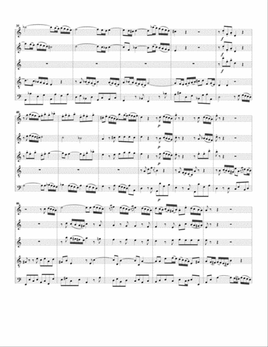 Aria: Gott ist gerecht from Cantata BWV 20 (arrangement for 5 recorders)