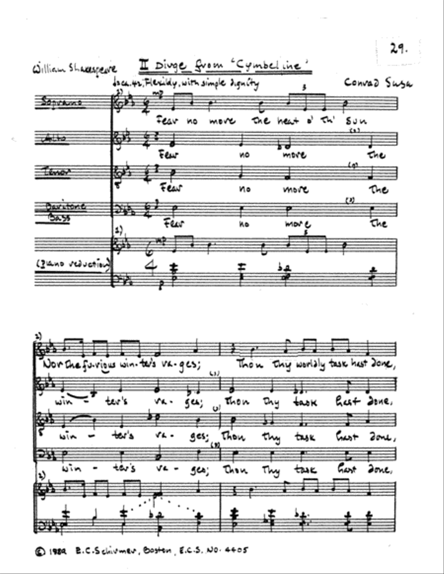 Three Charms from Shakespeare (Complete) 4-Part scores gallery preview page 6