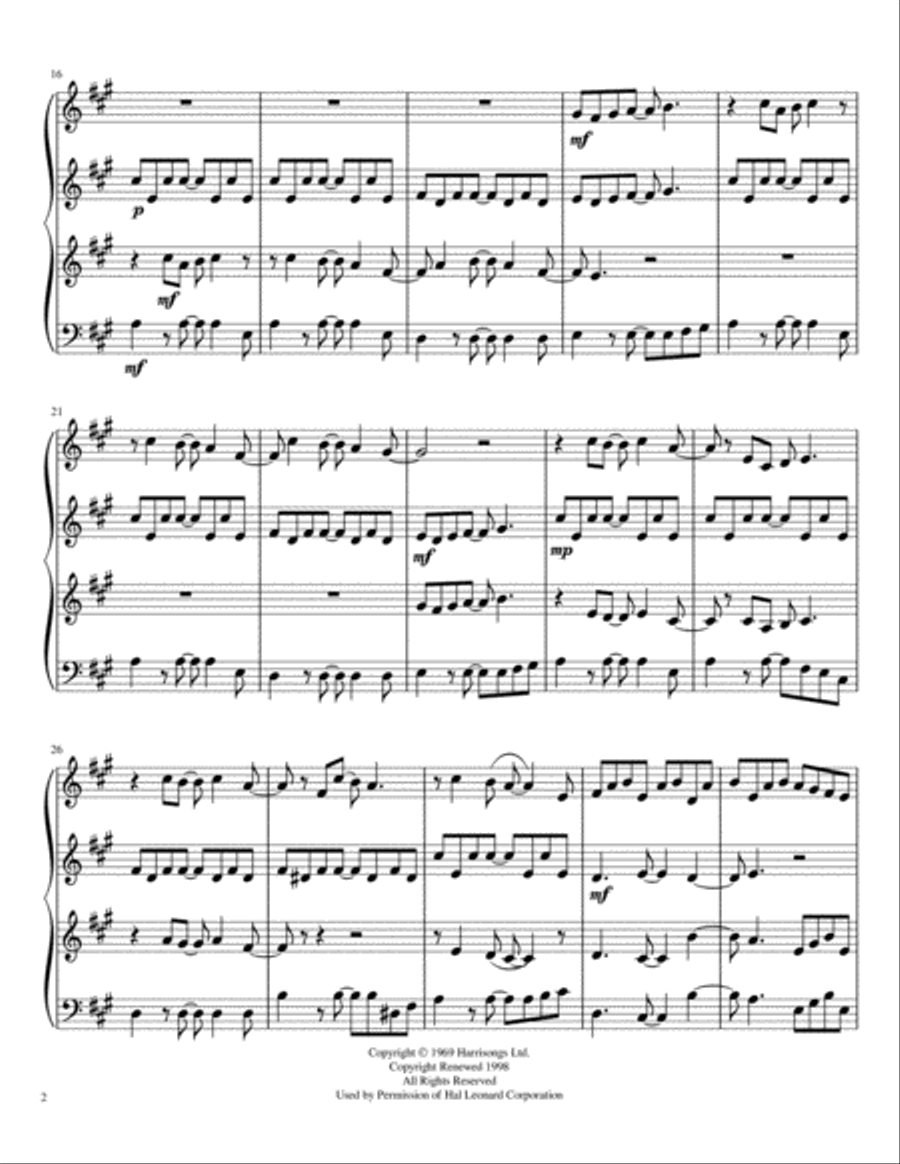 Here Comes The Sun String Quartet scores gallery preview page 3
