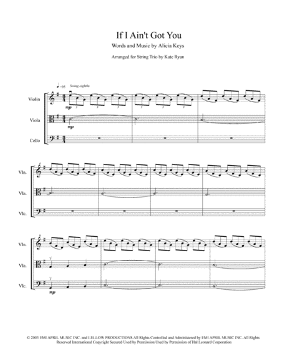 If I Ain't Got You String Trio scores gallery preview page 2