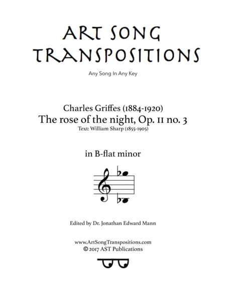 GRIFFES: The rose of the night, Op. 11 no. 3 (transposed to B-flat minor)