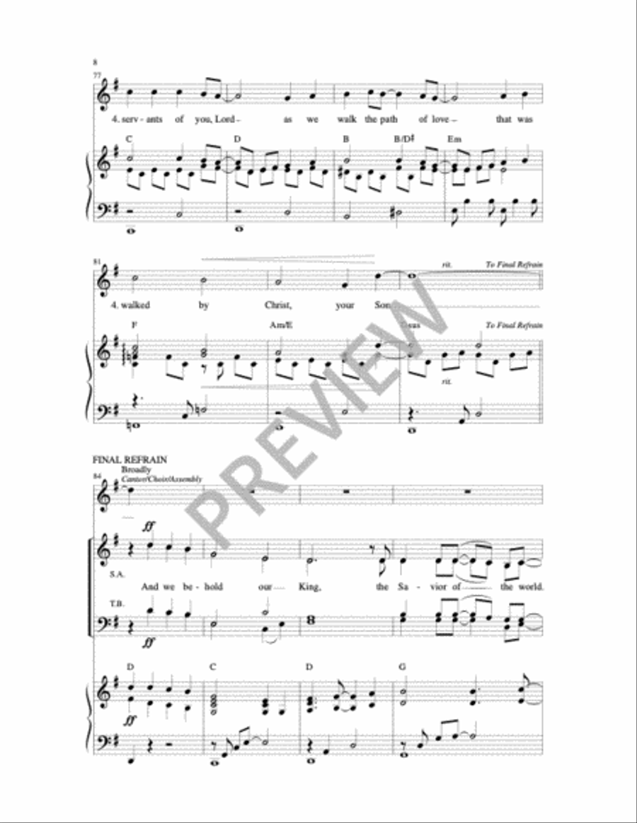 We Behold Our King 4-Part scores gallery preview page 4