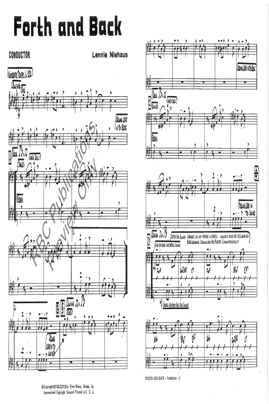 Forth And Back Jazz Ensemble scores gallery preview page 2