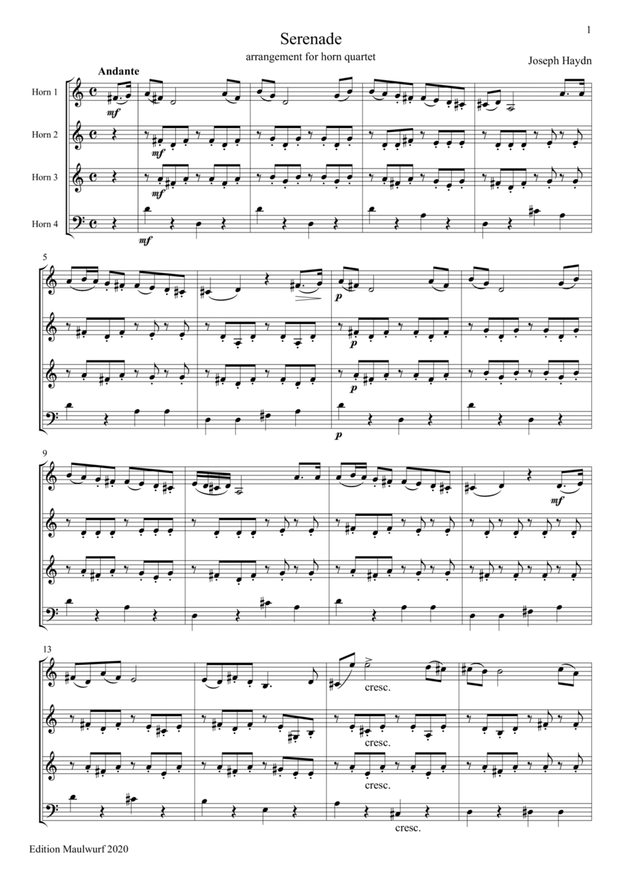 Serenade Brass Quartet scores gallery preview page 1
