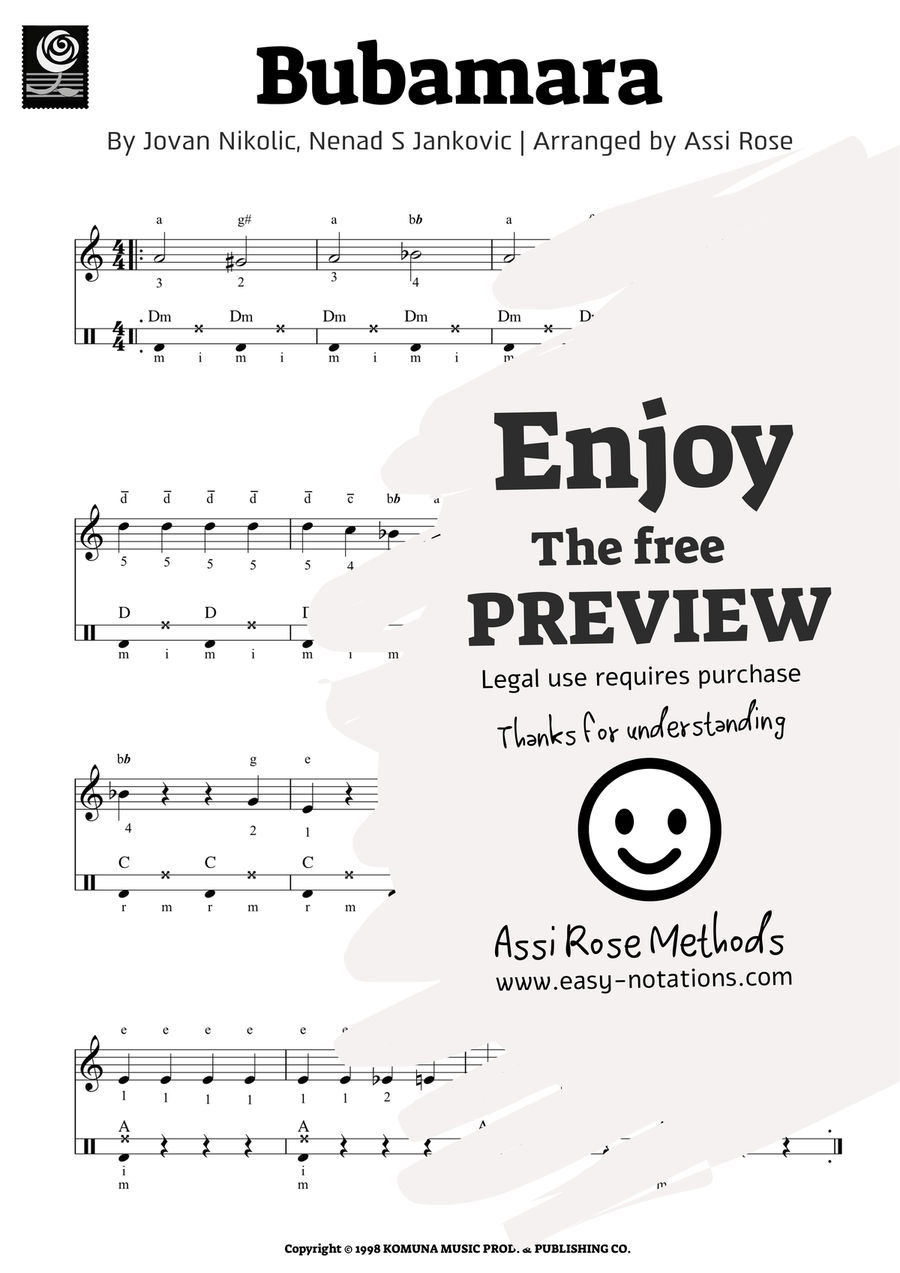 Bubamara (main Version) Accordion scores gallery preview page 1