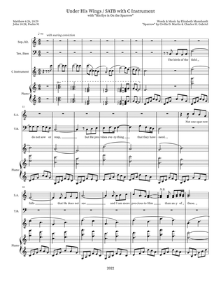 Under His Wings / SATB with C Instrument
