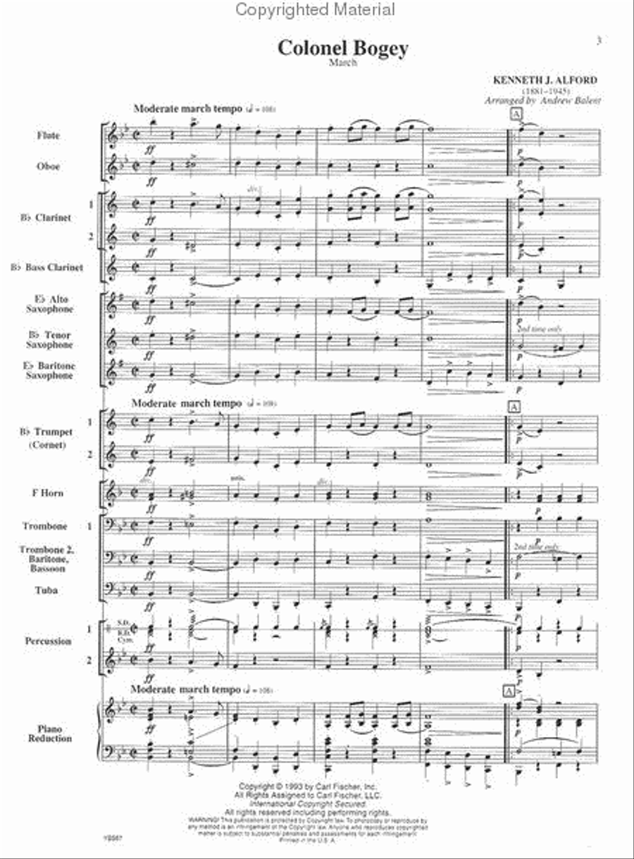 Colonel Bogey (March) Colonel Bogey (March) Concert Band scores gallery preview page 2