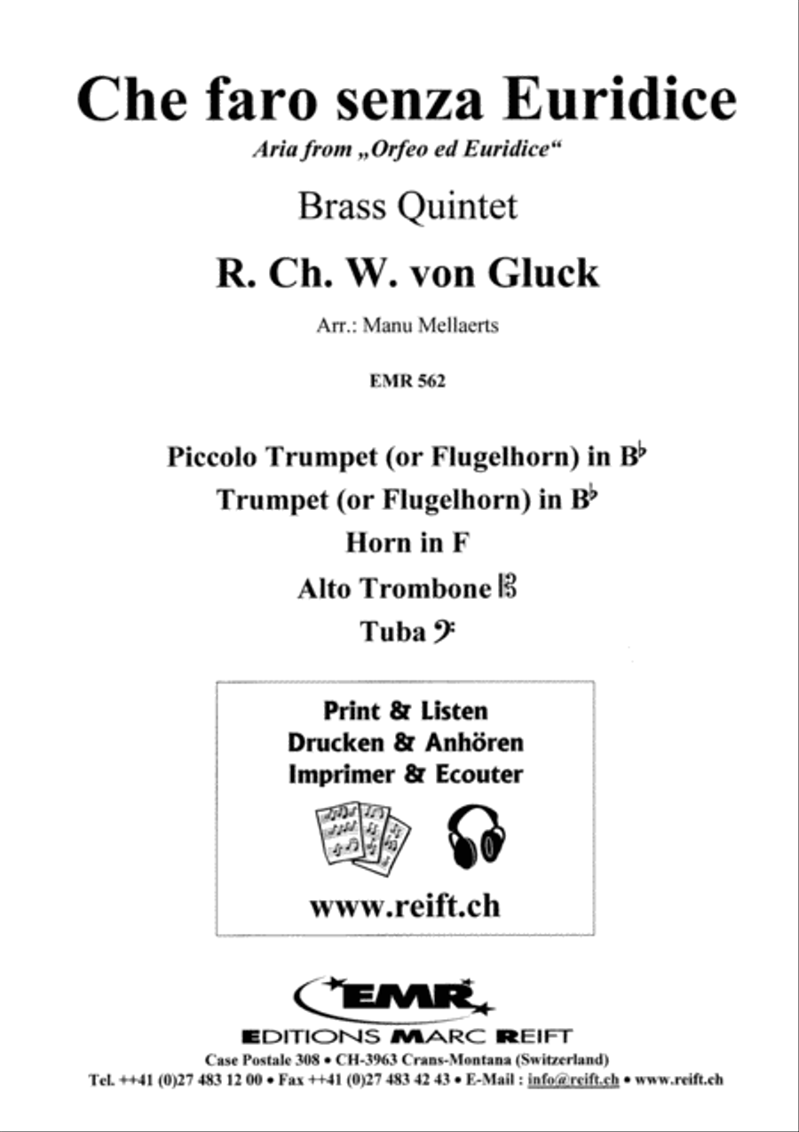 Che faro senza Euridice Brass Quintet scores gallery preview page 2