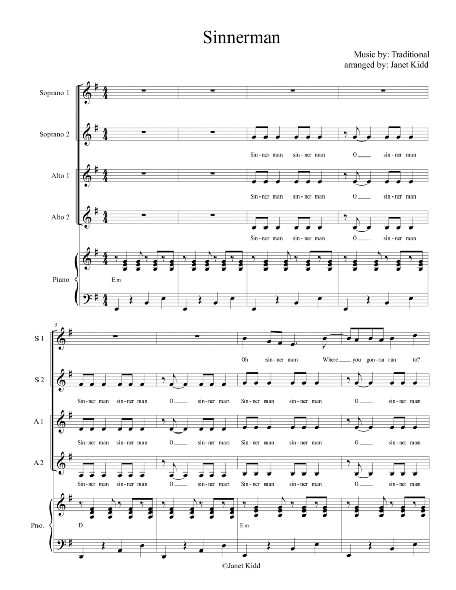 Sinnerman SSAA scores gallery preview page 1