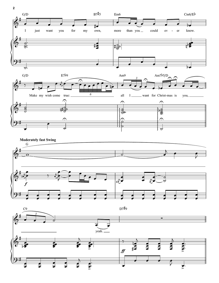 All I Want For Christmas Is You [Jazz Version] (arr. Brent Edstrom) High Voice scores gallery preview page 2