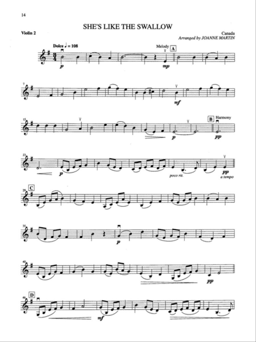 Folk Strings for String Quartet or String Orchestra String Quartet scores gallery preview page 4