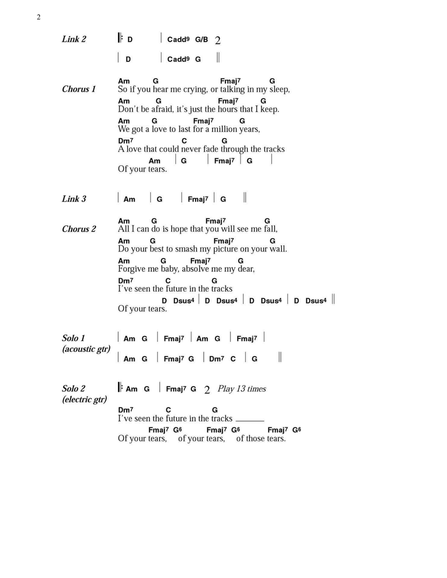 Tears Easy Guitar scores gallery preview page 2