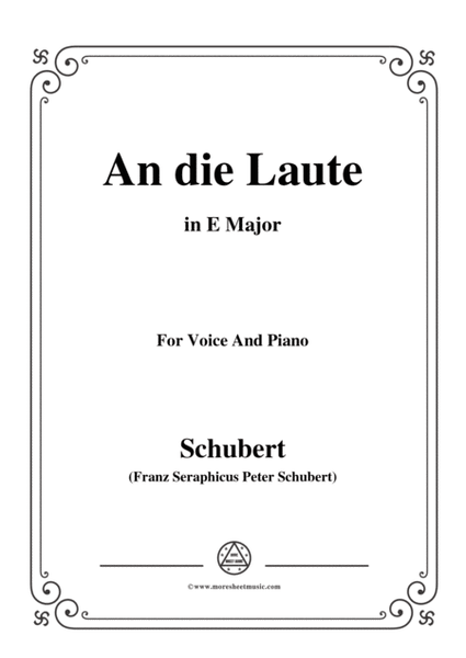 Schubert-An die Laute,Op.81 No.2,in E Major,for Voice&Piano image number null