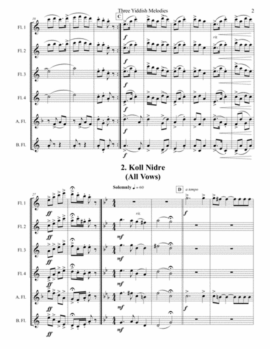 Three Yiddish Melodies (Flute Choir) image number null