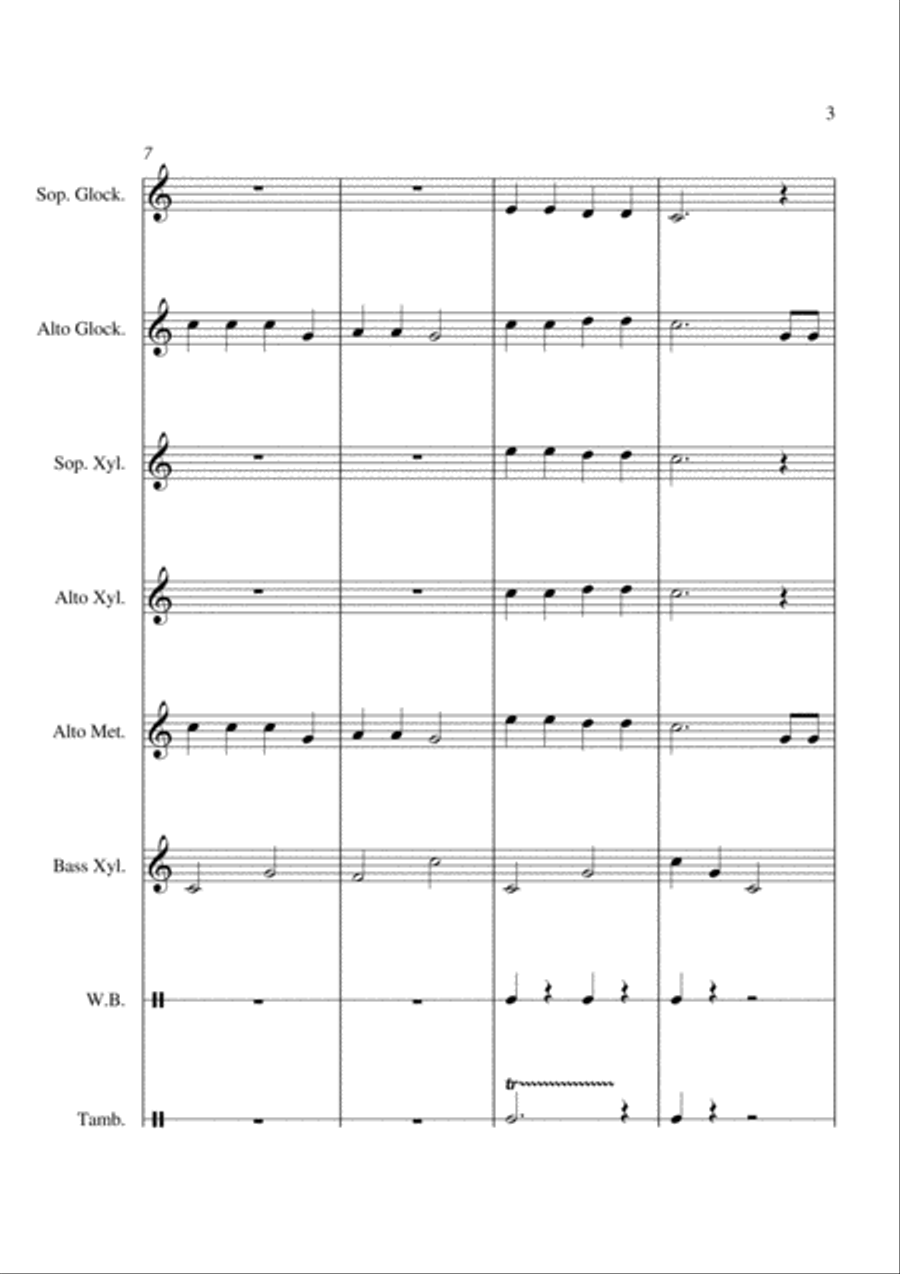 Old MacDonald - For Orff Ensemble Percussion Ensemble scores gallery preview page 3
