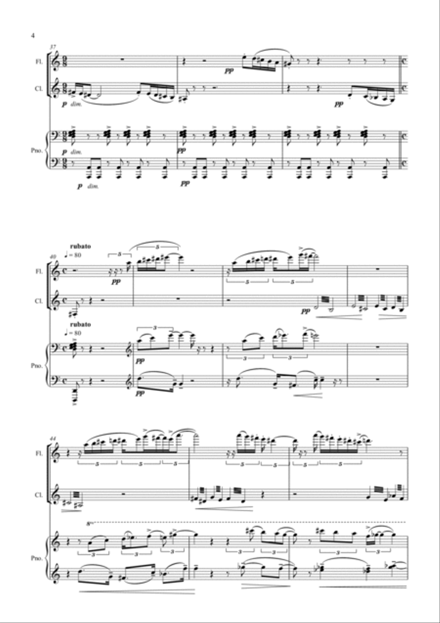 HETEROCICLOS. Versión para flauta, clarinete y piano. Woodwind Duet scores gallery preview page 4